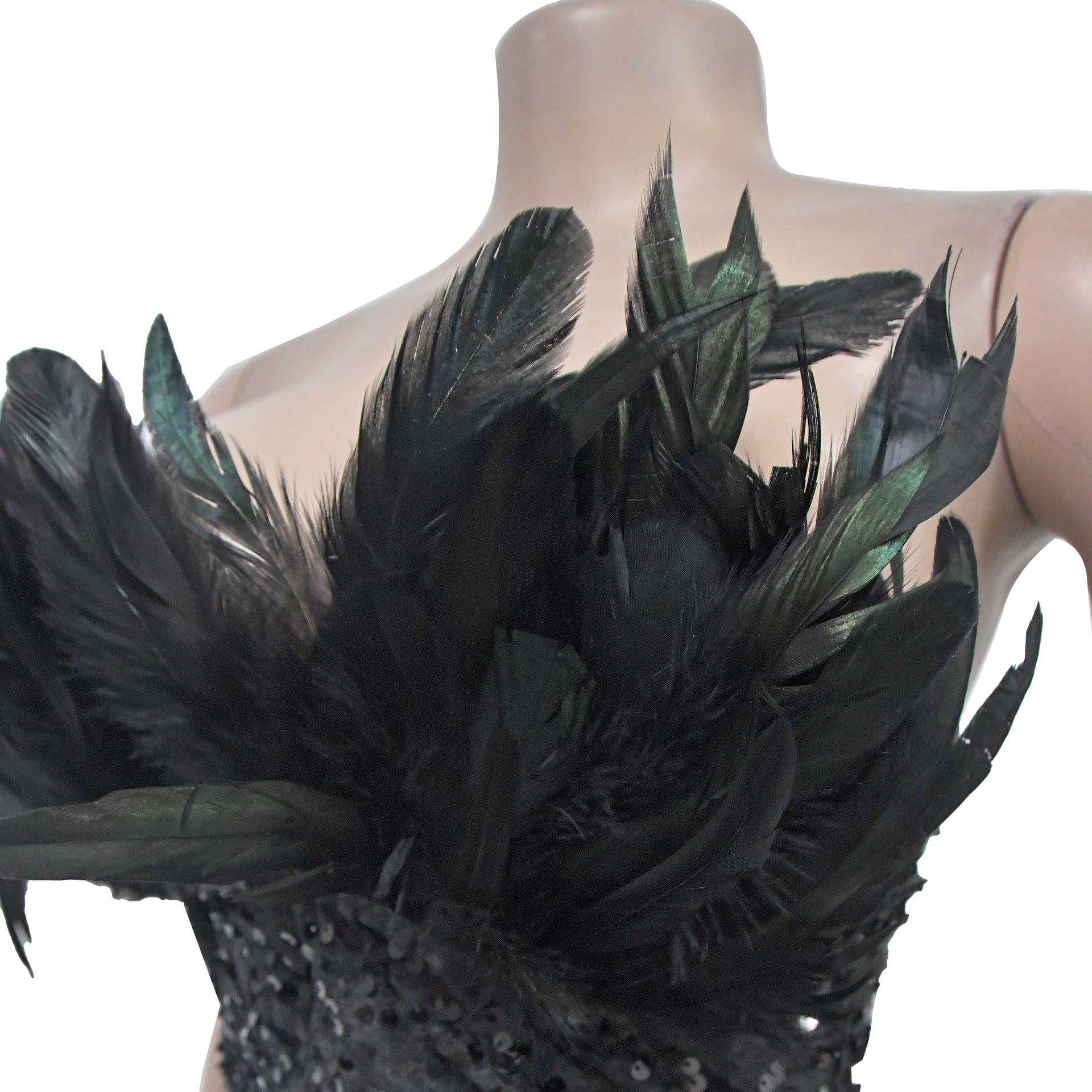 Women Sequin Feather Sleeveless Dress 17