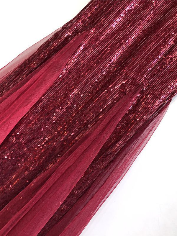 Women Sequin Red Sexy Mermaid Formal Party Evening Dress 10