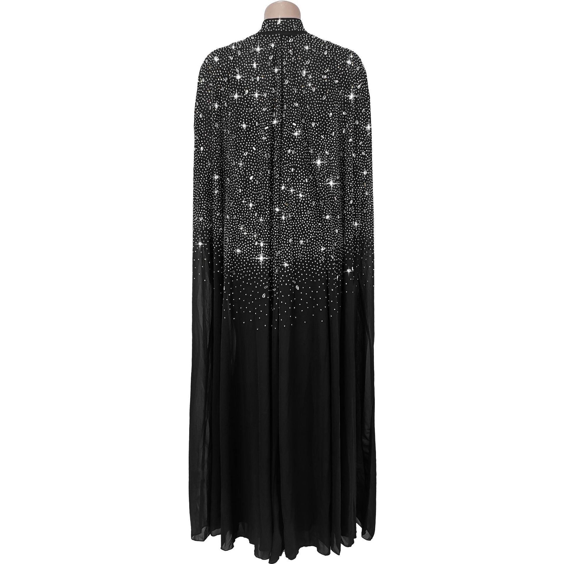 Women Sexy Beaded Bodycon Cape Dress 6
