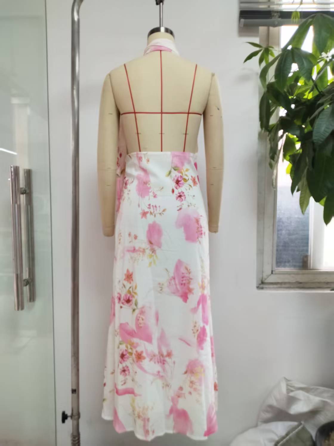 Women Sexy Printed Backless Sleeveless Dress 10