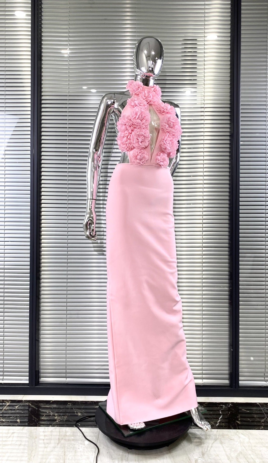 Women Floral Sexy Hollow Backless Halter Neck Red Summer Party and Holiday Bandage Dress 18