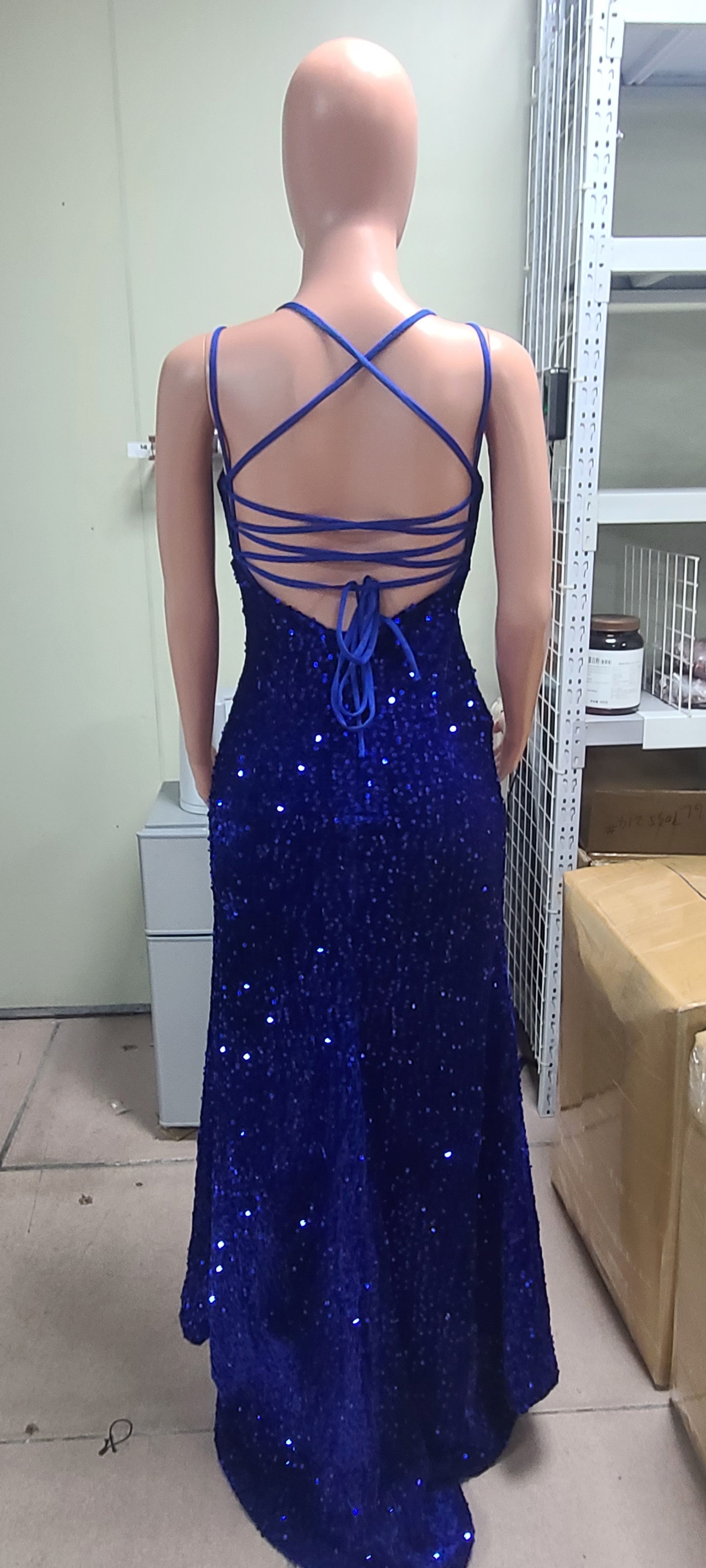 Women sequined ball Bodycon fishtail V-neck party evening dress（Processing time need 3-6 days） 21