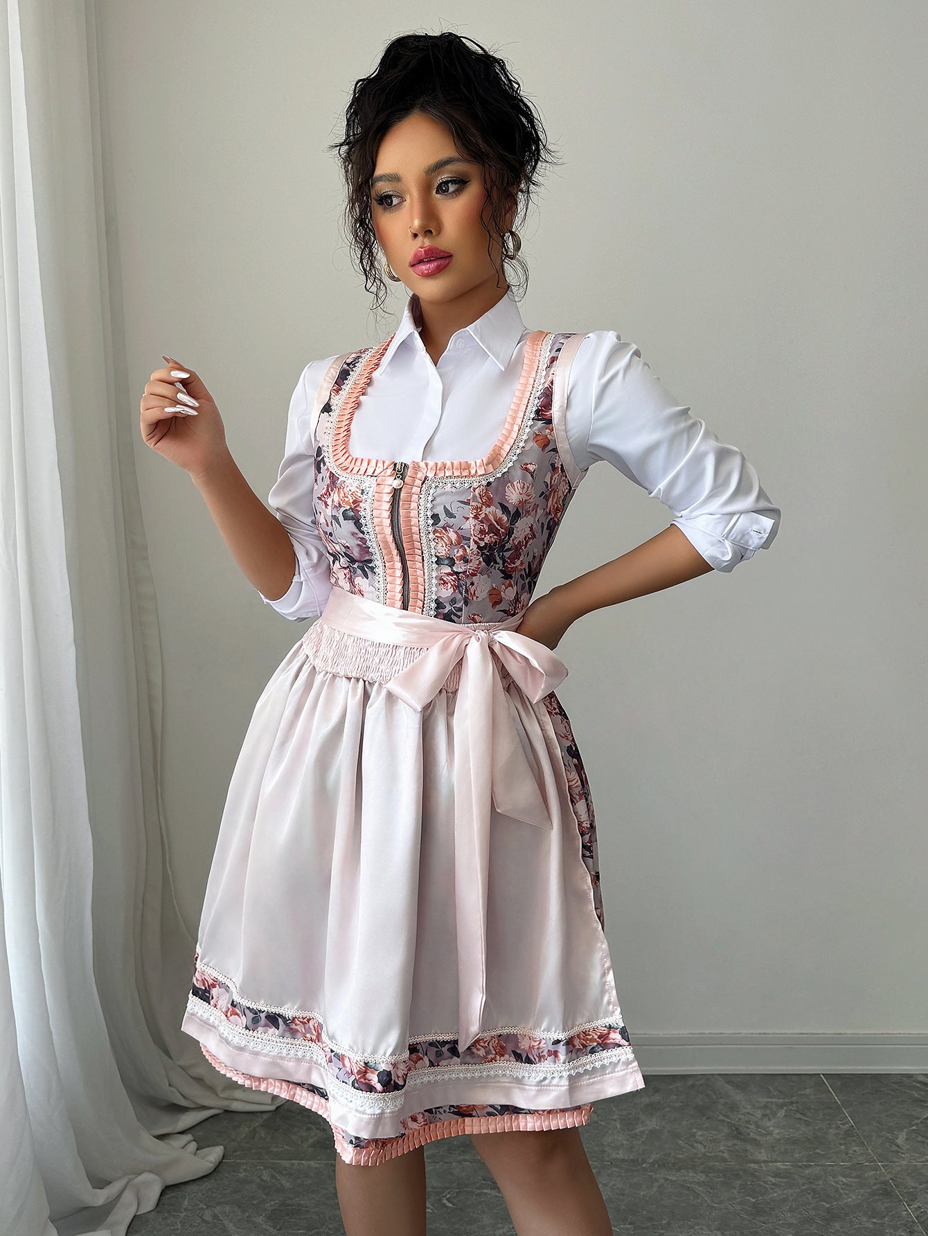 Print Belted Maxi Dress 4