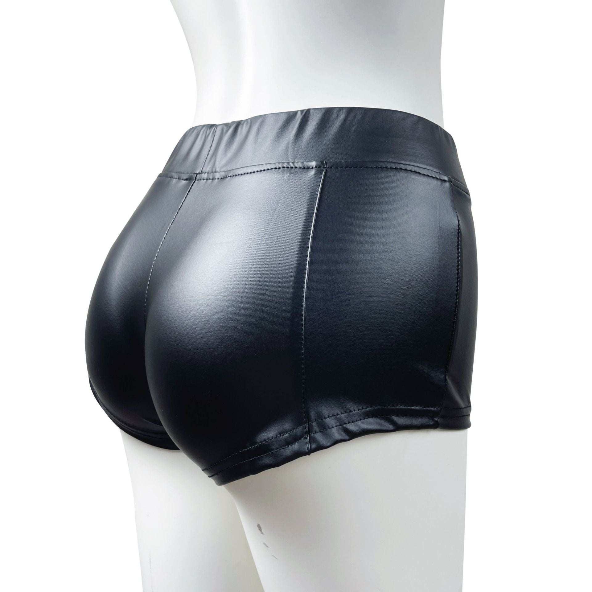 Women Summer Stretch Pu-Leather Casual Shorts 6