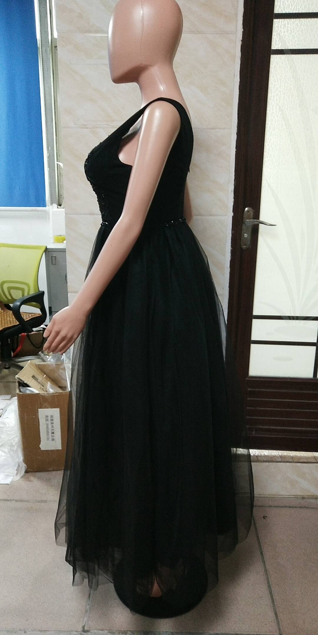 Black Evening Dress Plus Size Slim Fit Formal Party Long Dress （Processing time need 3-6 days） 4