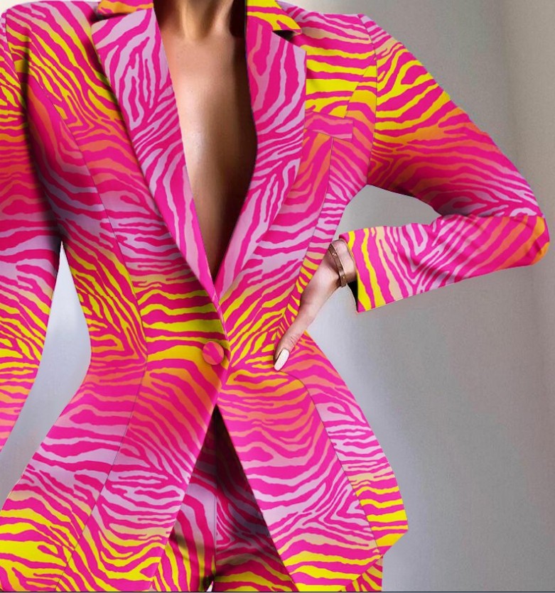 Women Casual Print Blazer And Shorts Two-Piece Set 12