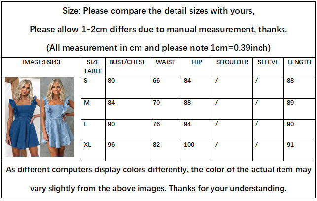 Women's Summer Fashion Casual Fly Sleeve Low Back Denim Dress 10