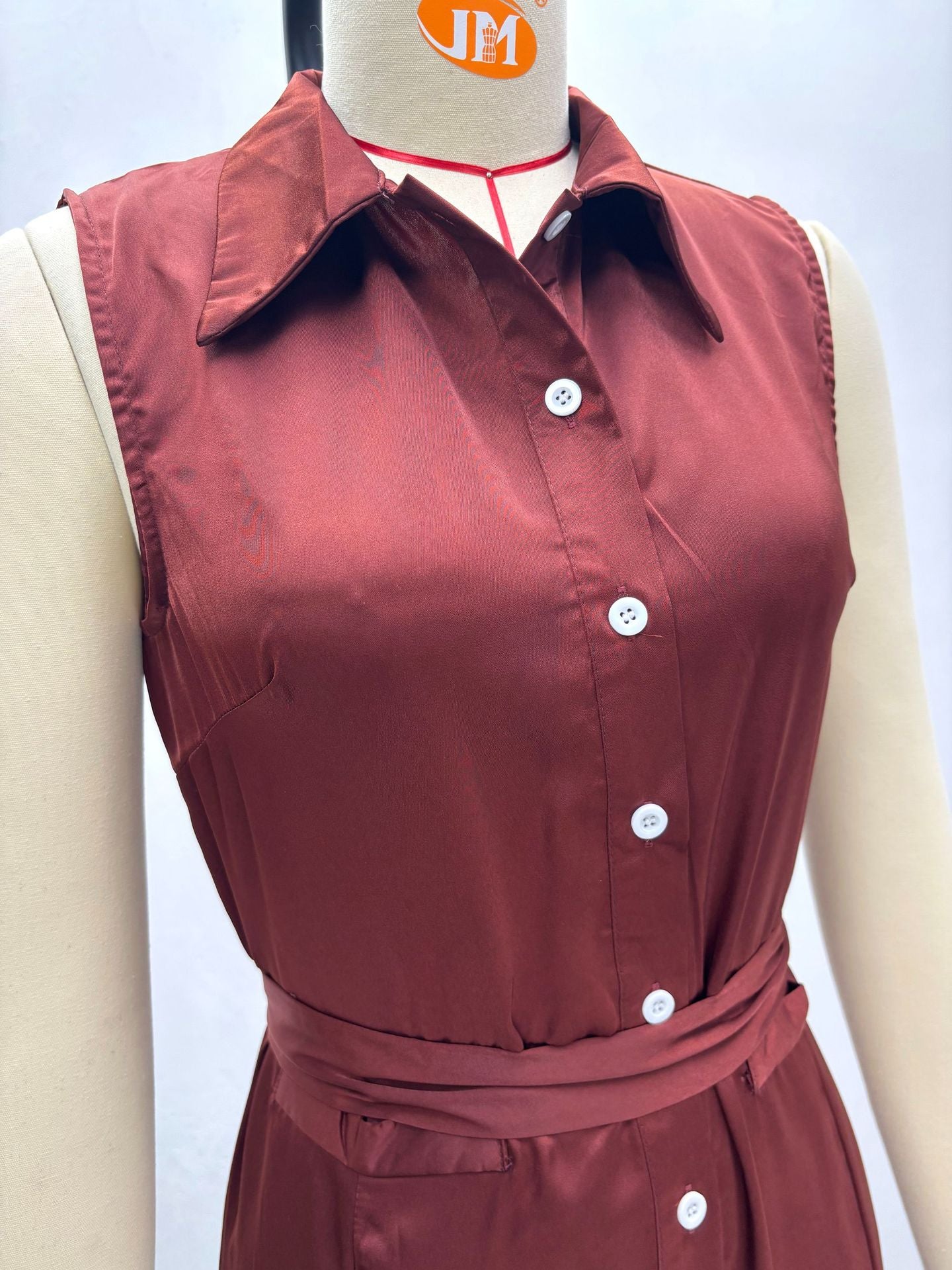 African Women's Loose Elegant Belt Slim Fit Vest Dress Plus Size Trendy Maxi Dress 14