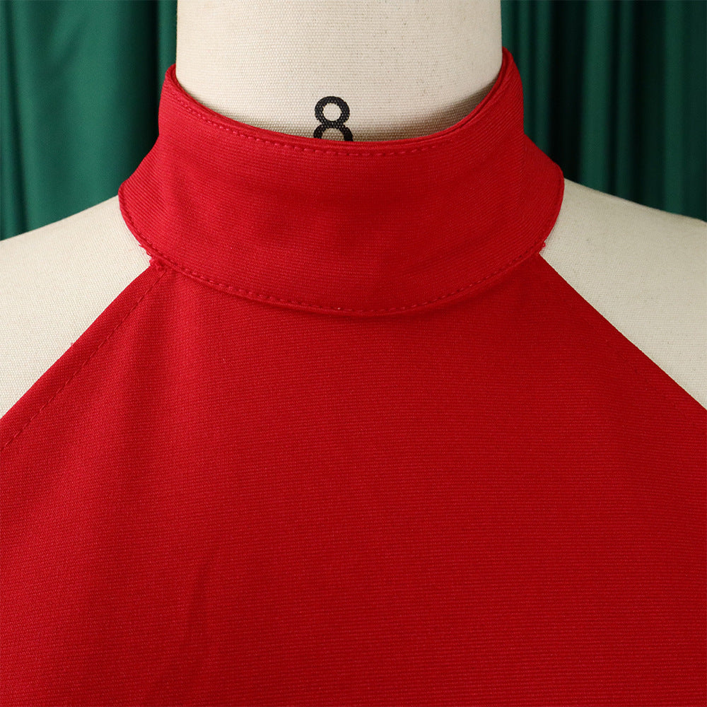 Women's OL Sleeveless Irregular Top Wide Leg Pants Two-Piece Suit 19