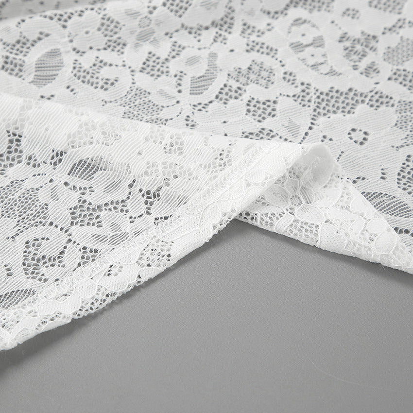 Spring Jacquard Lace Cut-Out Fashion Sexy Long Skirt 17