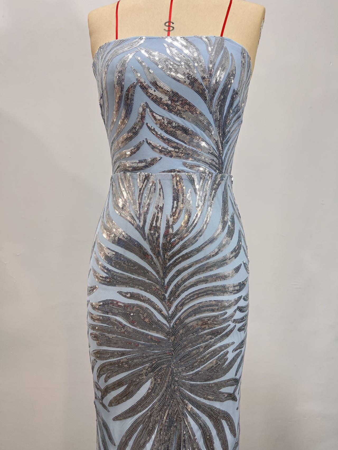 Women's Formal Party Sequin Strapless Sexy Evening Dress 7