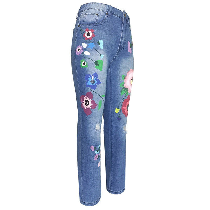 Women printed Denim Pants 18