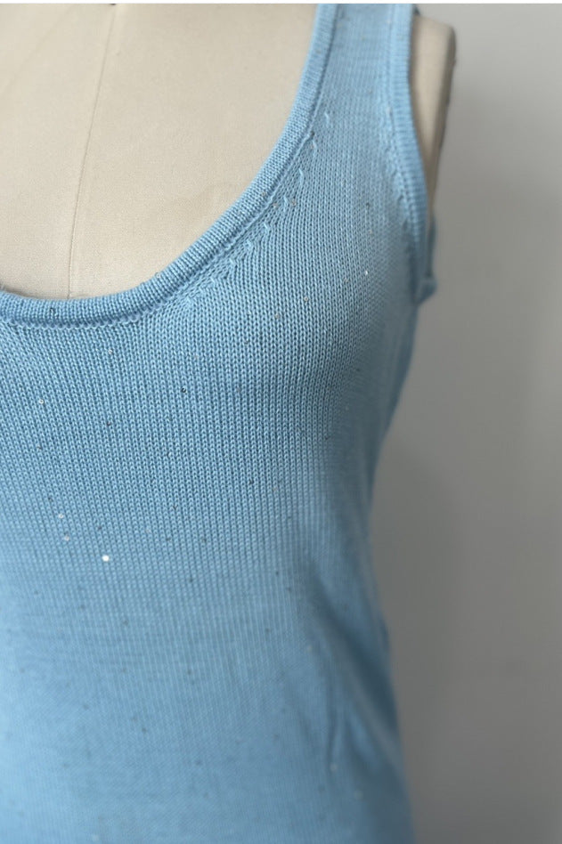 Summer Women's Sexy U-Neck Sleeveless Bodycon Long Dress 8