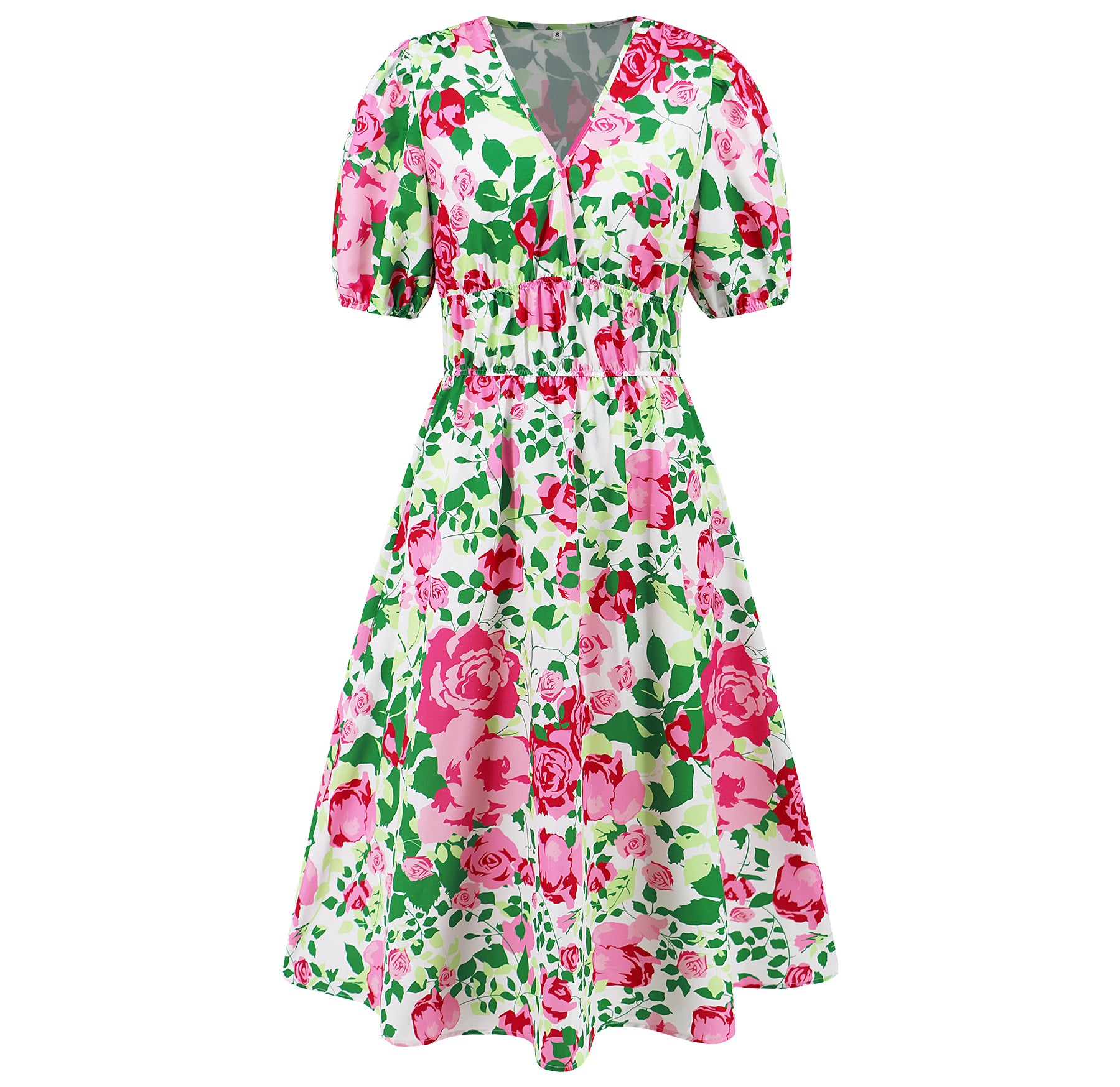 Summer Women's V-Neck Bohemian Print A-Line Dress 30