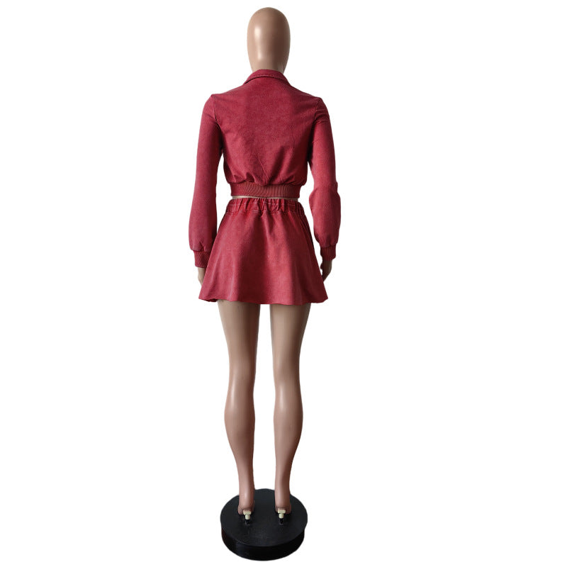 Women Stretch jacket and Skirt Two Piece Set 7
