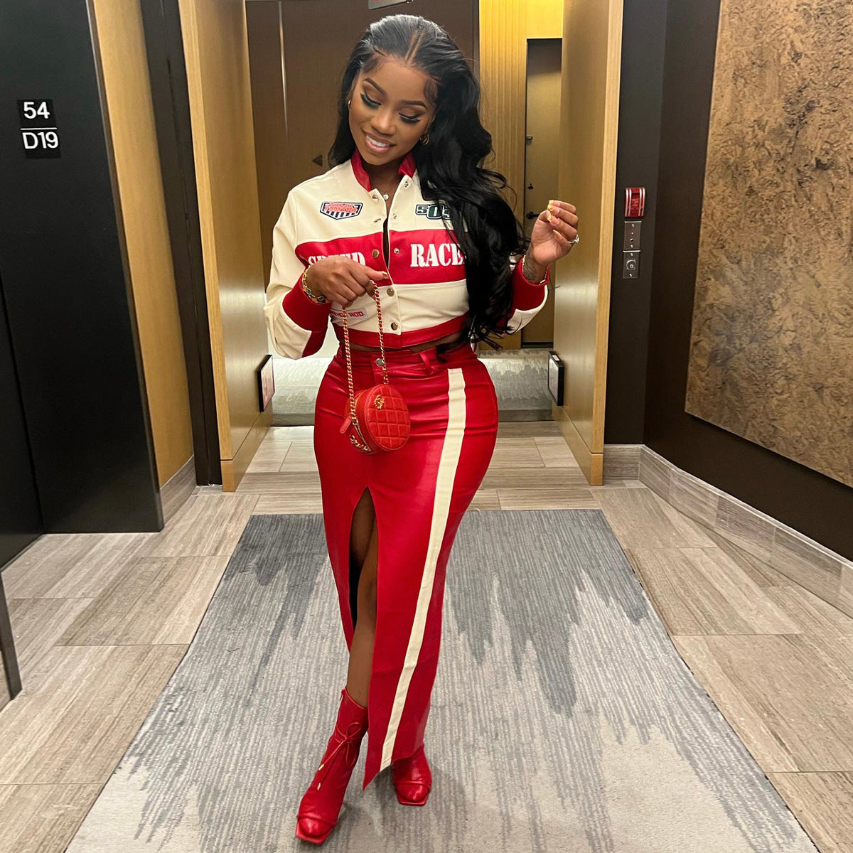 Women's PU Leather Print Jacket 7