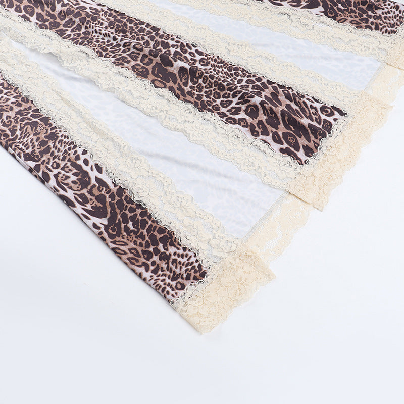 Summer Leopard Slit Strap Women's Dress 14