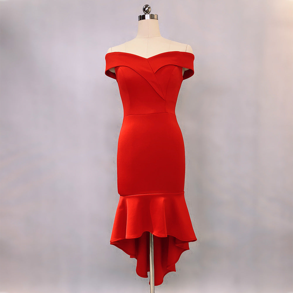 Women Elegant Maxi Off Shoulder Mermaid Evening Dress 22