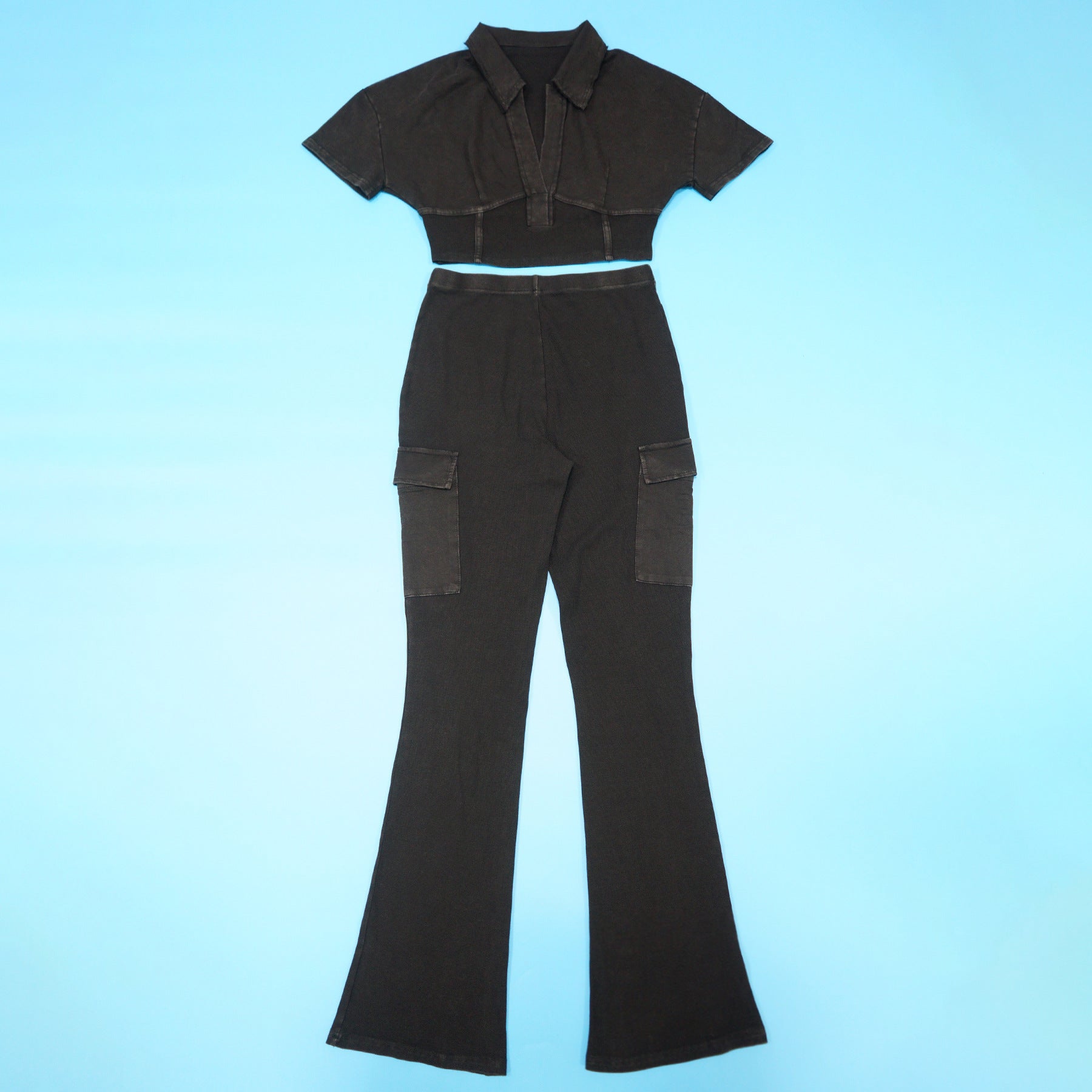 Women Sport Short-Sleeved Top and Pant Two-Piece Set 14