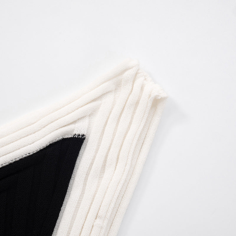 Women sexy contrast color Slash Shoulder Backless slit irregular dress 11