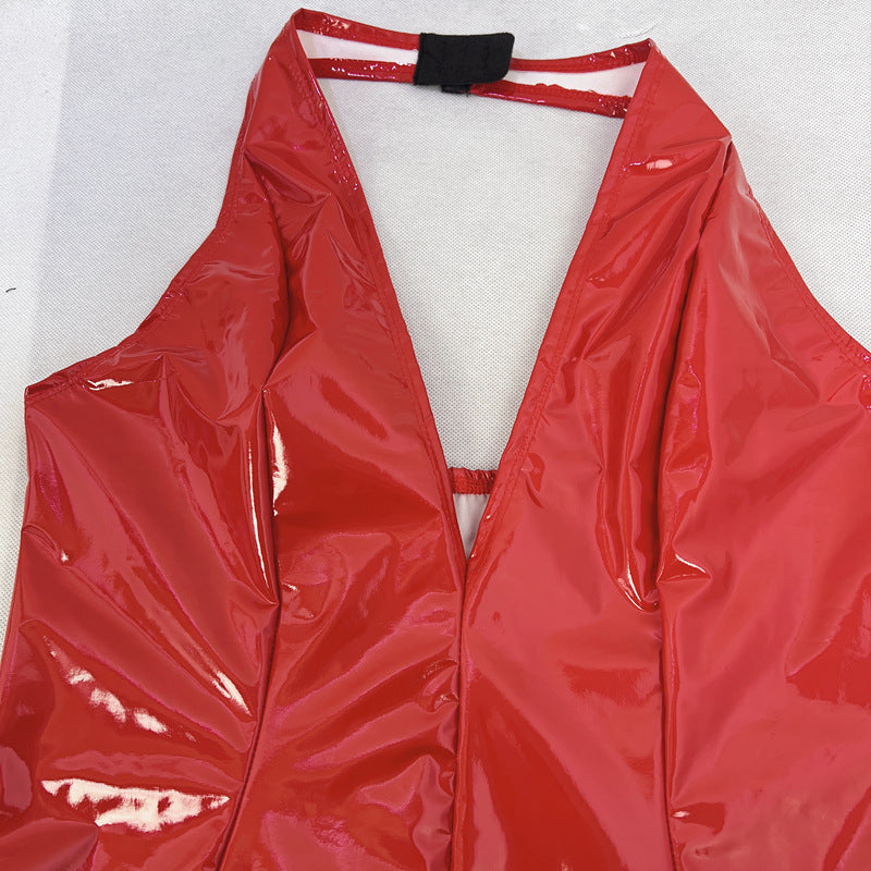 Women Halter Neck V-neck Bodycon Dress 12