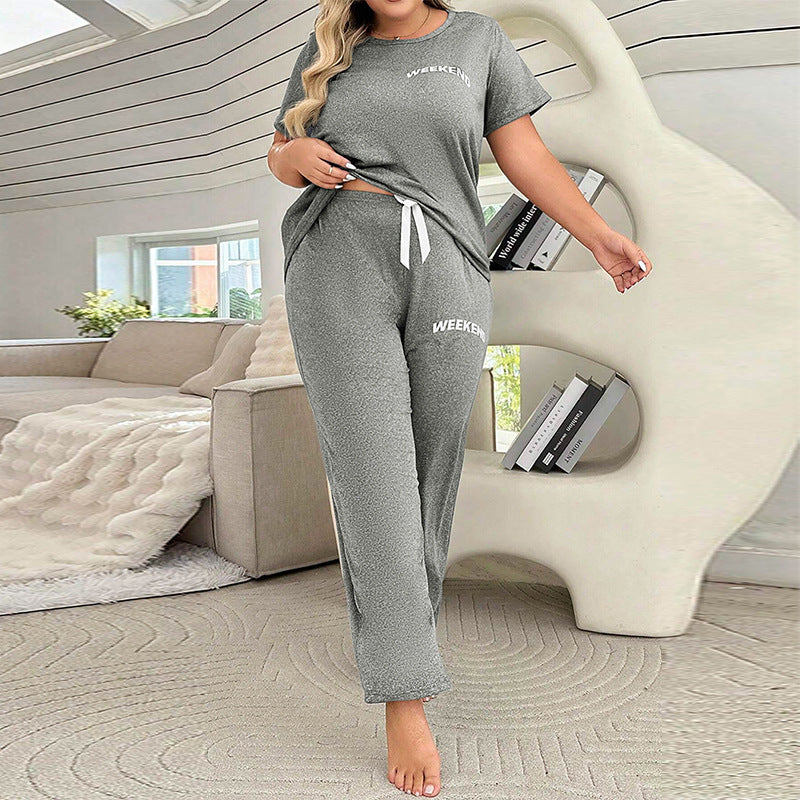Spring Summer style printed home clothes Casual comfortable pajamas for women 4