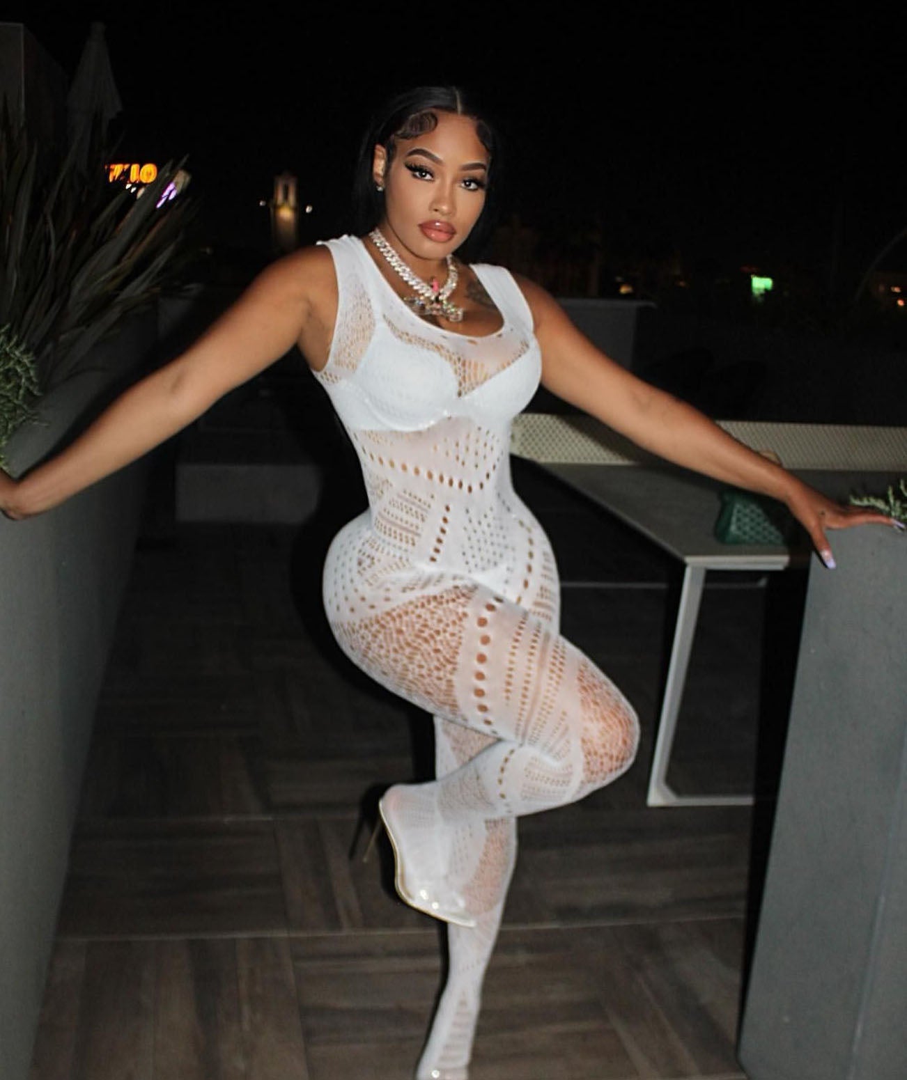 Women Hollow Sexy Halter Neck Mesh Backless Jumpsuit Sexy Lingerie