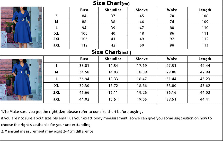 Women's Spring Fashion Turndown Collar Solid Color High Waist Elegant Plus Size Dress 12
