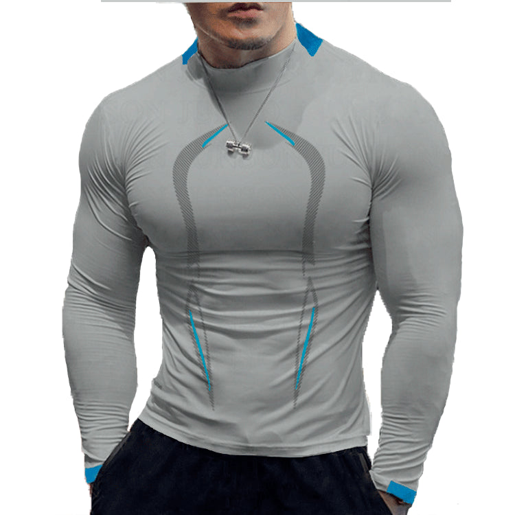Summer Men'S Fitness Sports Training Breathable Short-Sleeved Quick-Drying Clothes Fashion Long-Sleeved T-Shirt New 16