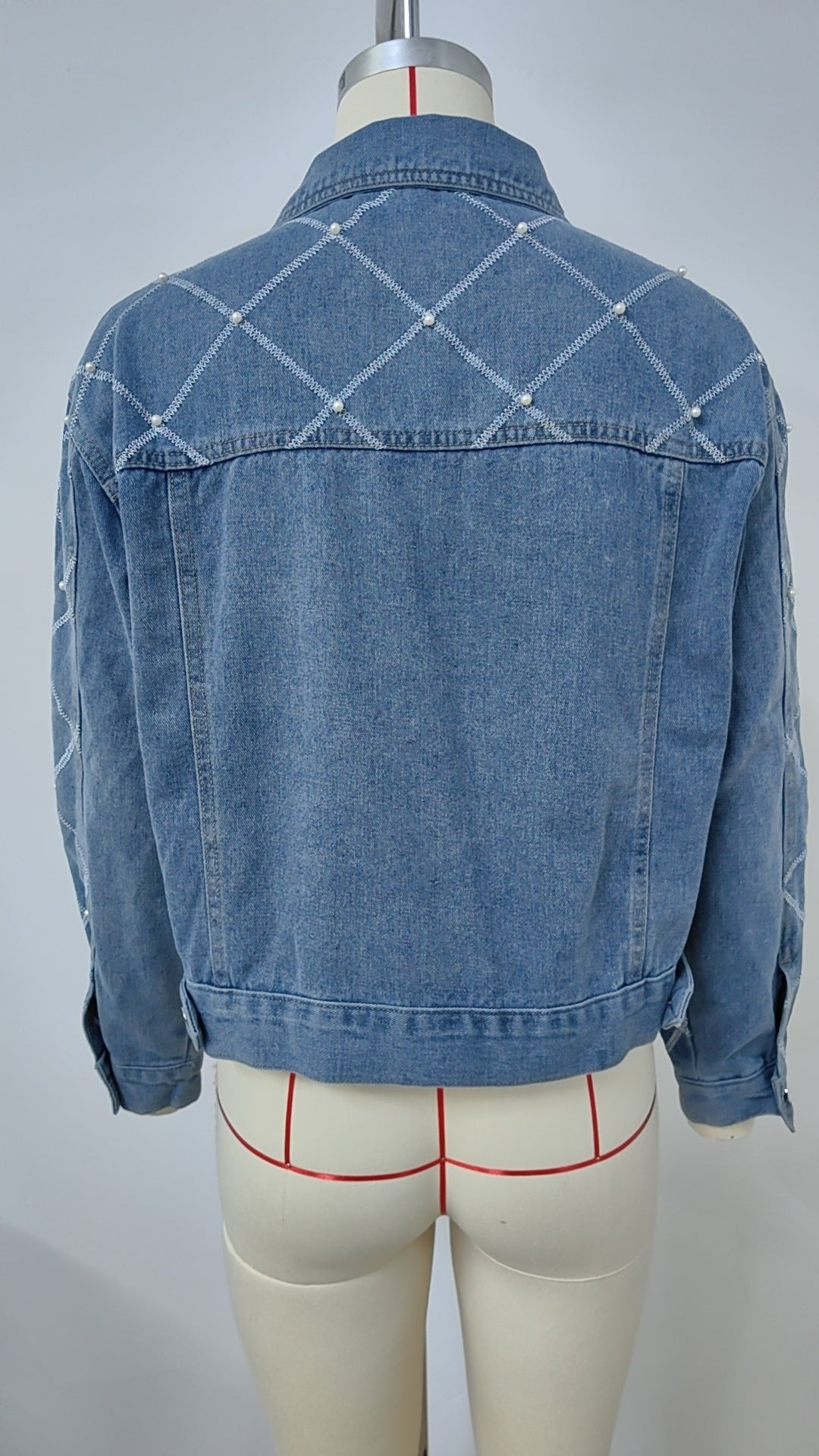 Women Denim Embroidered Beaded Jacket 10