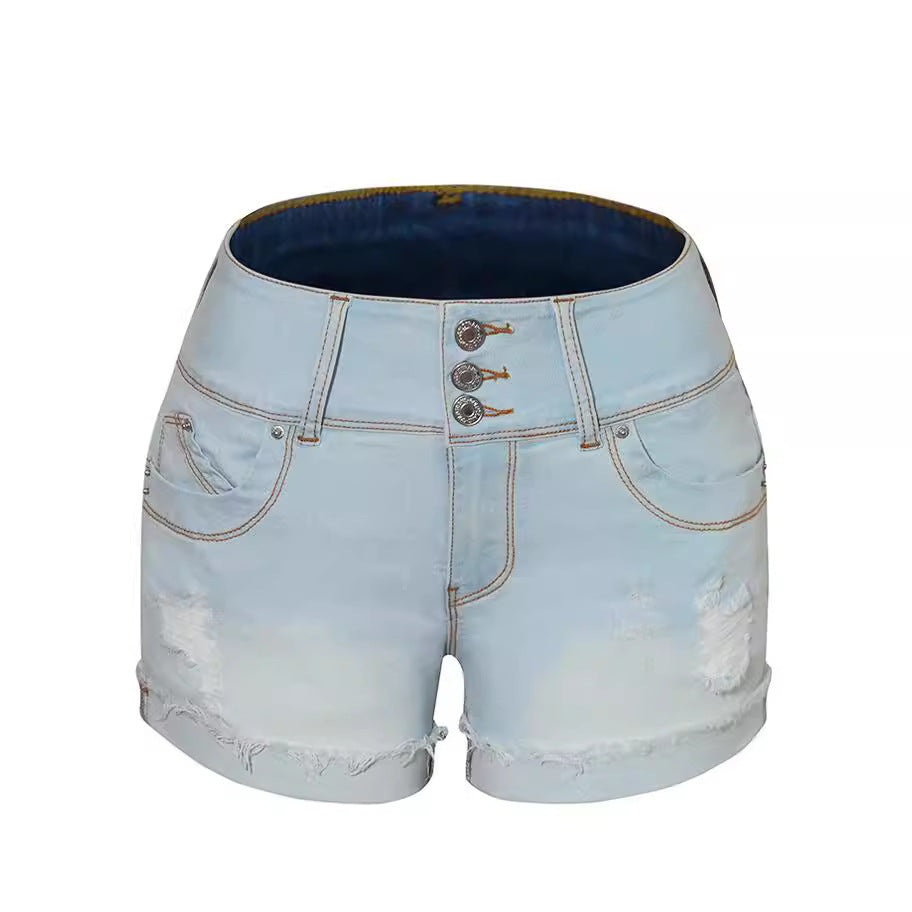 Women's Stretch Fashion Washed Denim Shorts 6