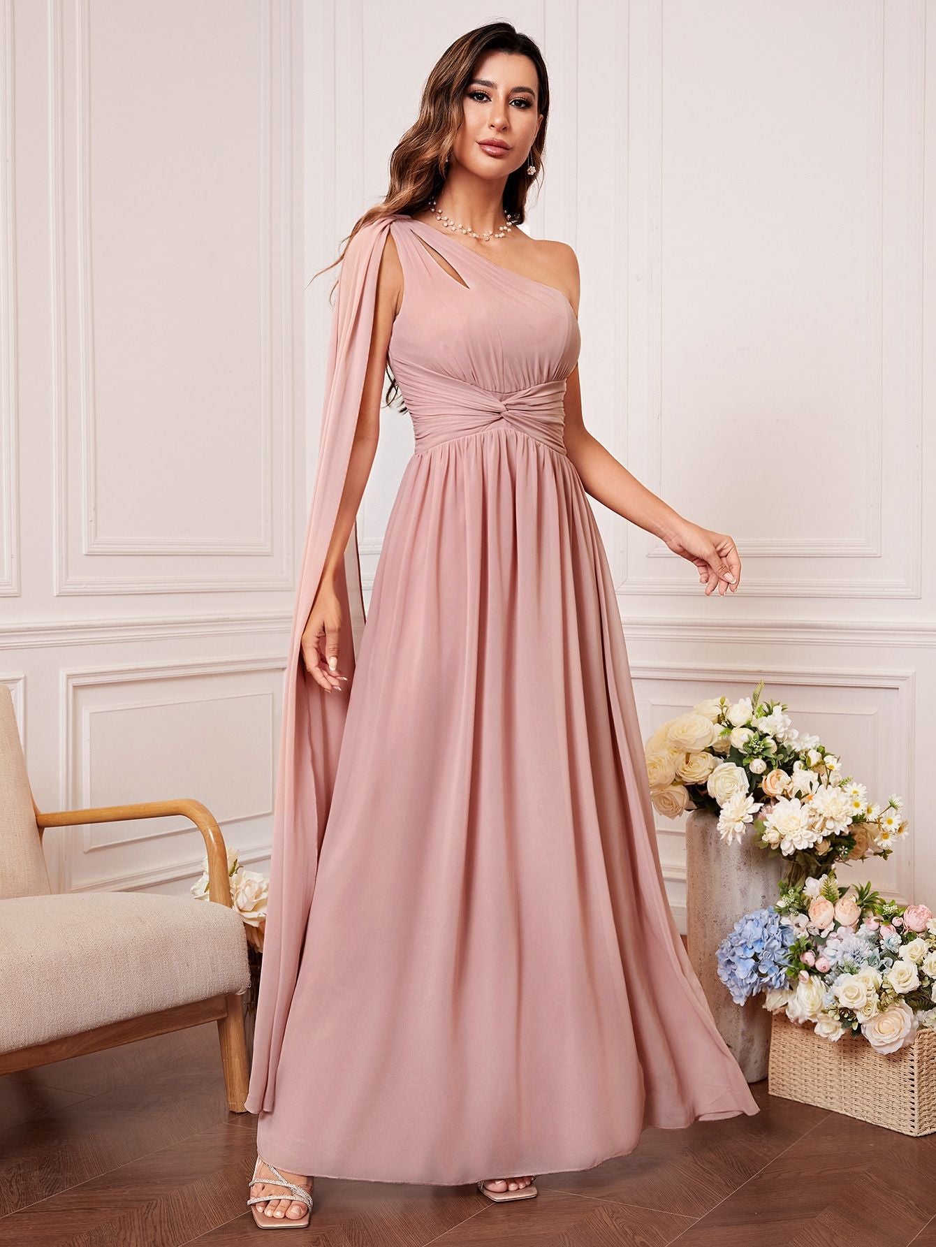 Women Summer Slash Shoulder Evening Dress 11