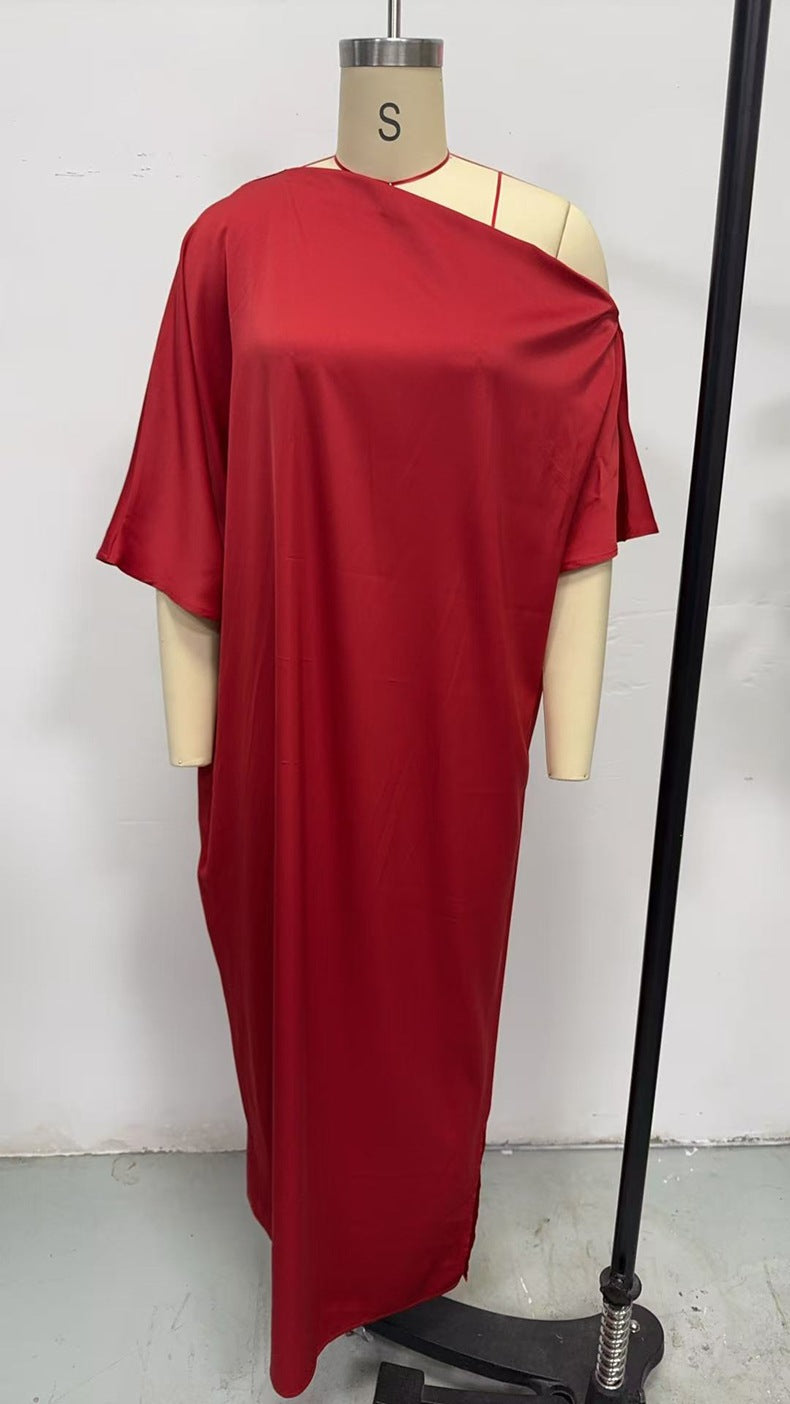 Women autumn satin yellow maxi dress 17