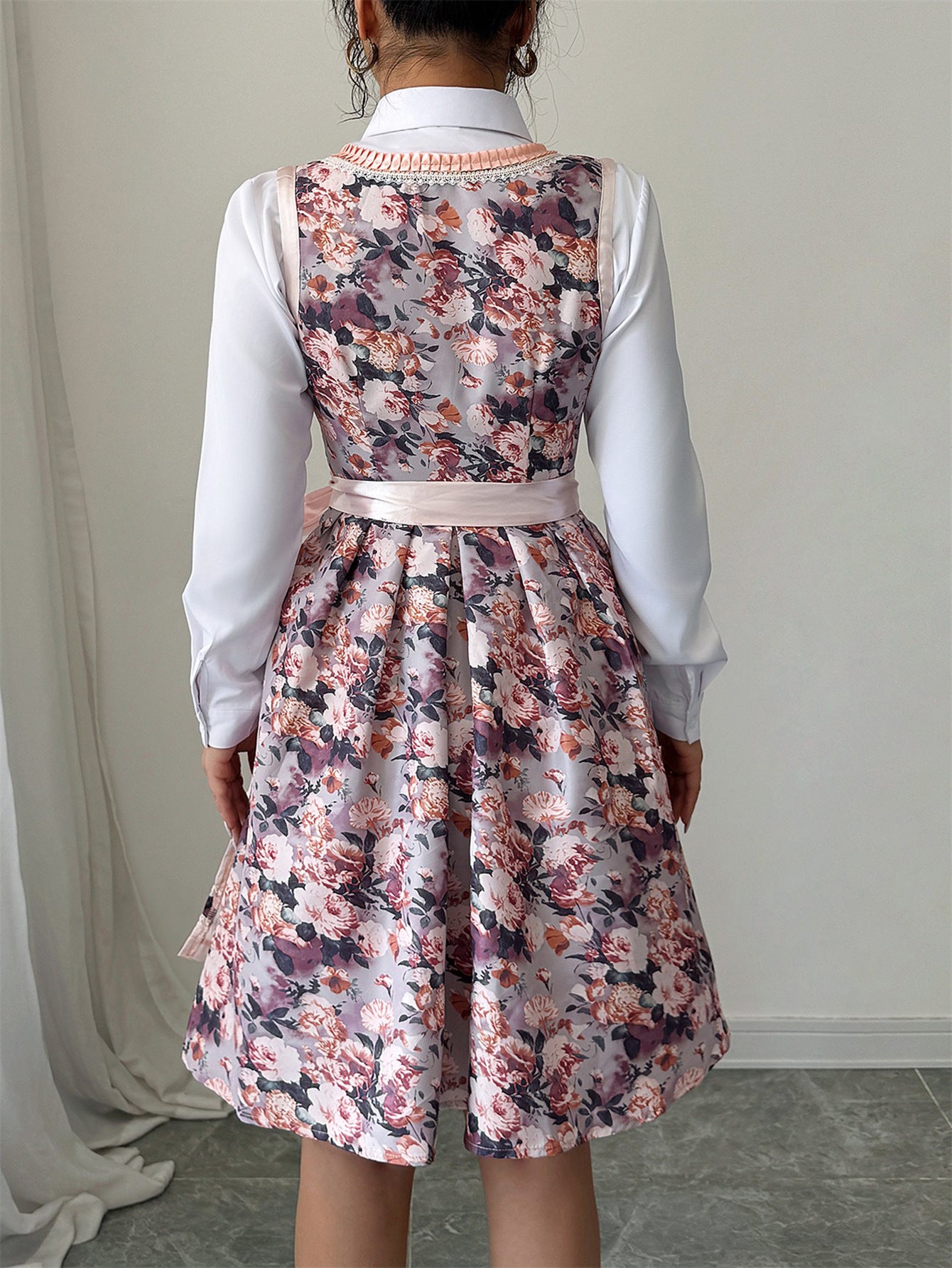 Print Belted Maxi Dress