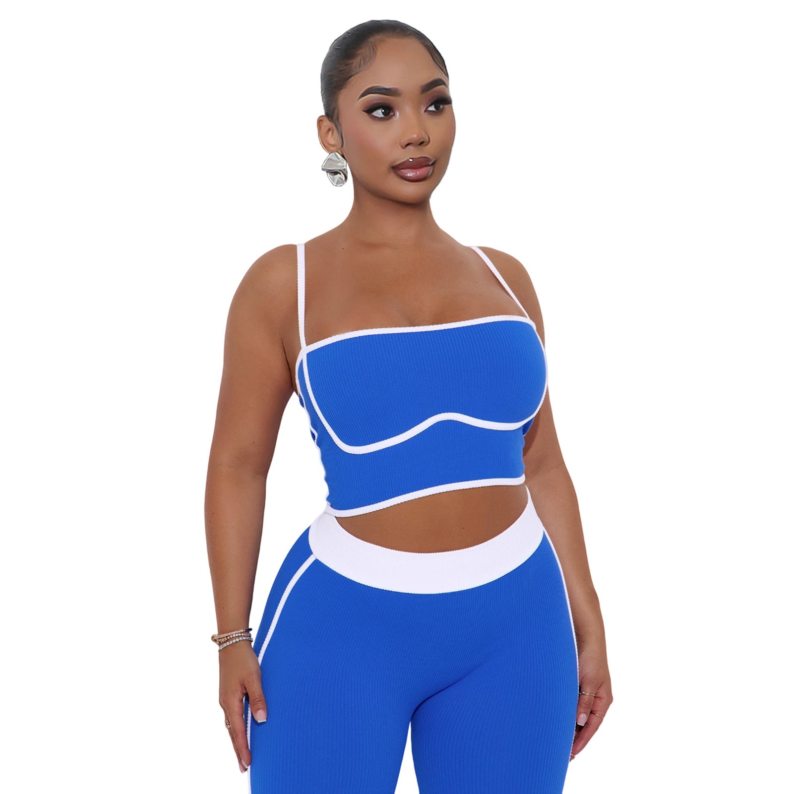 Women Sports Suspender Top and Pants Two-Piece Set 26