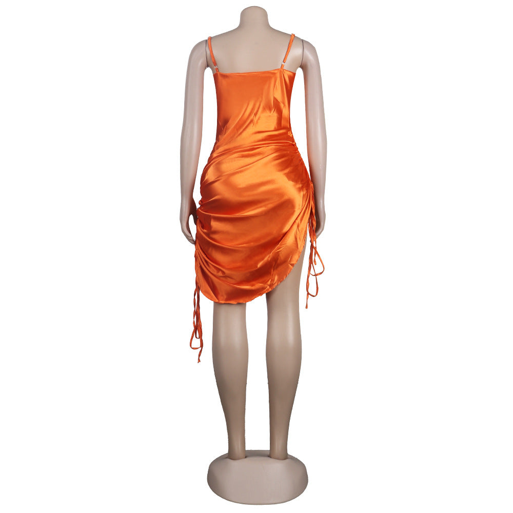 Sexy Strappy Deep V Double Drawstring Design Clubwear Dress 38