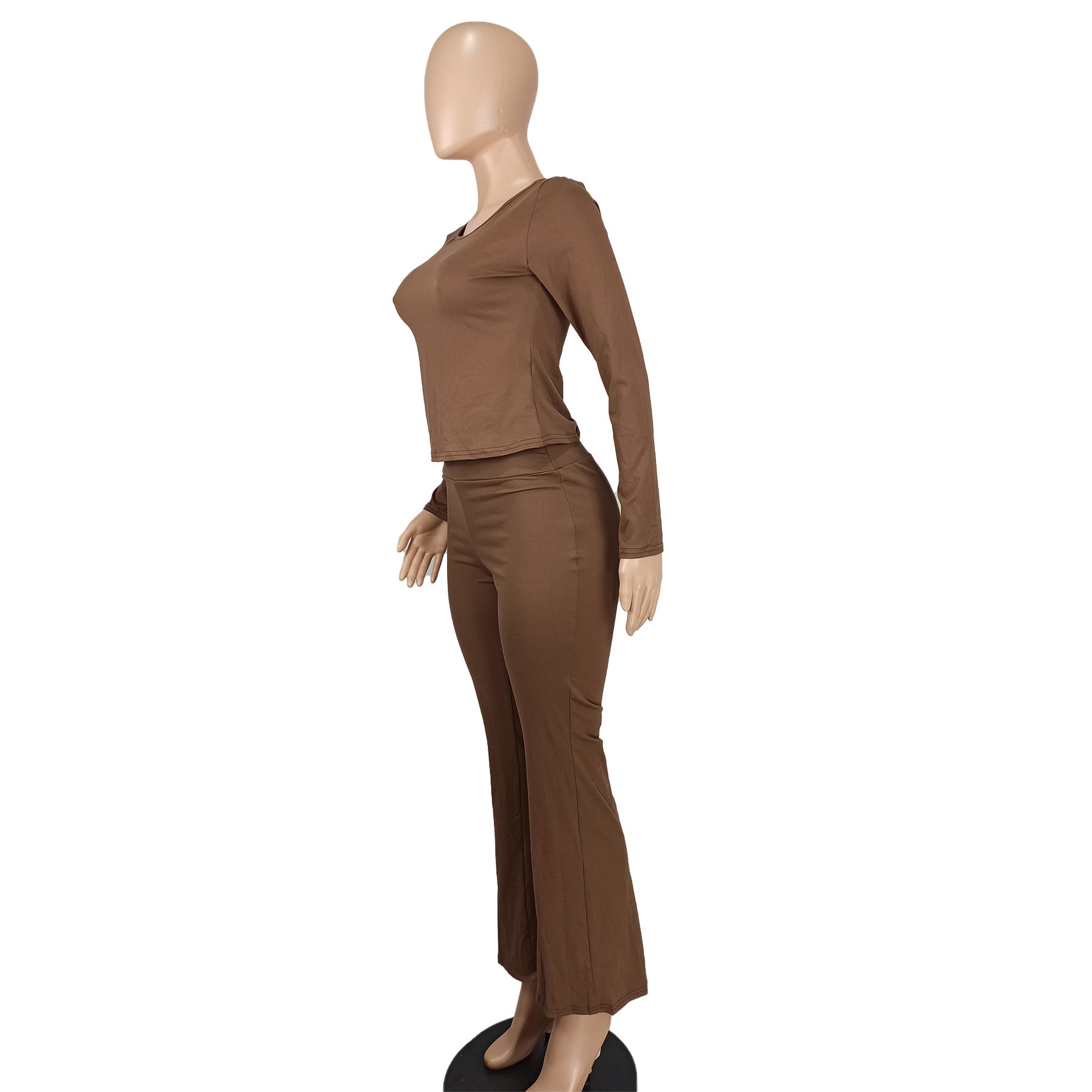 Women's Fashion Casual Solid Sim Long Sleeve Two-Piece Pants Set 30