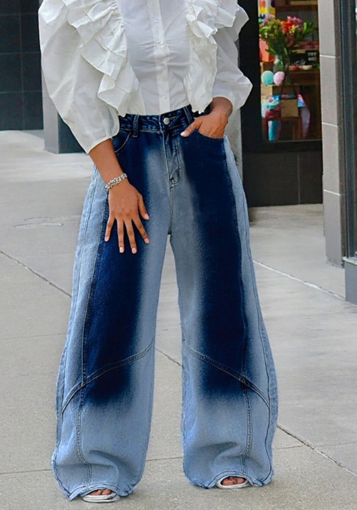 Gradient Loose Casual Denim Pants