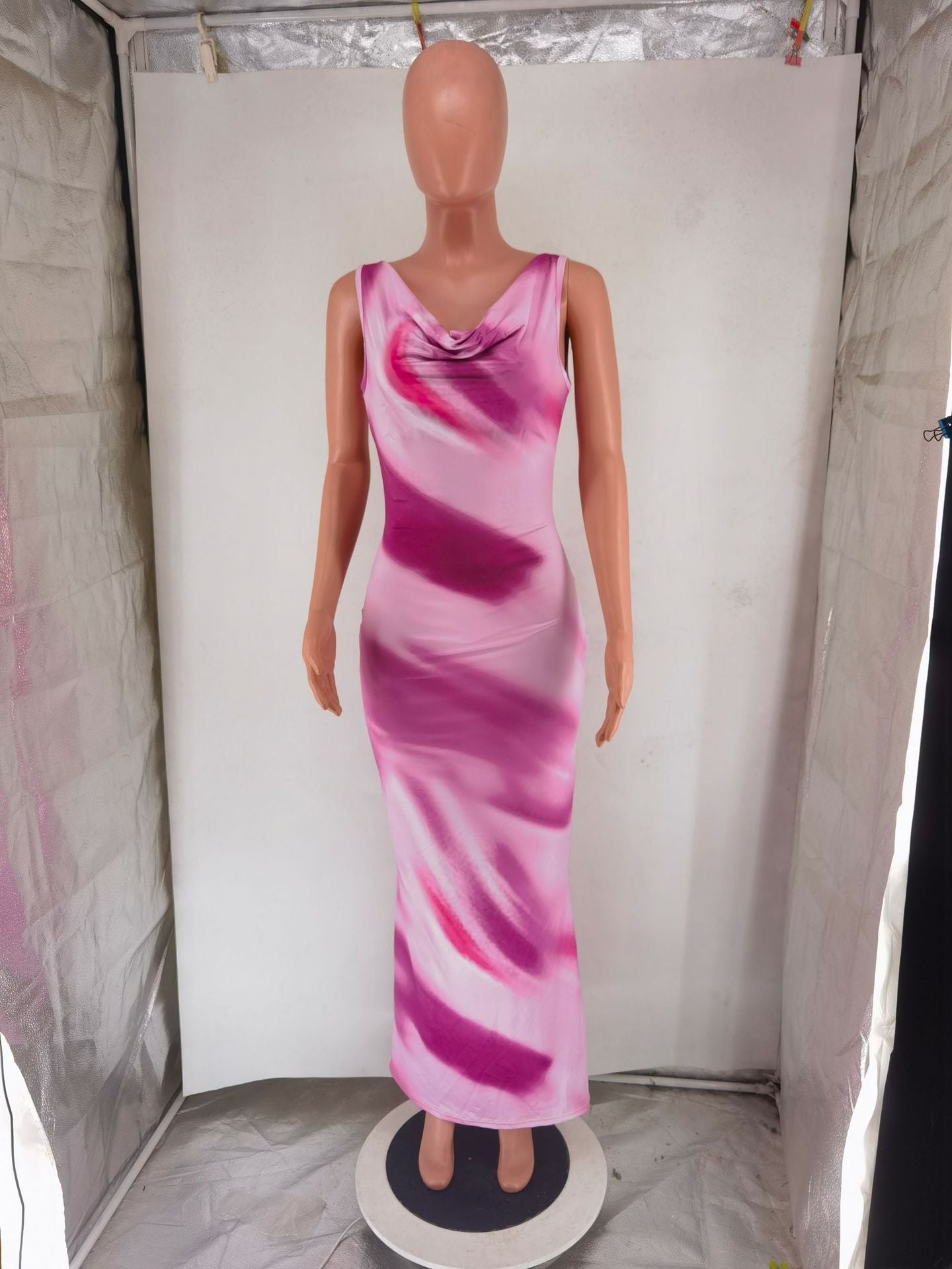 Women's Elegant Chic Print Long V-Neck Evening Dress 13