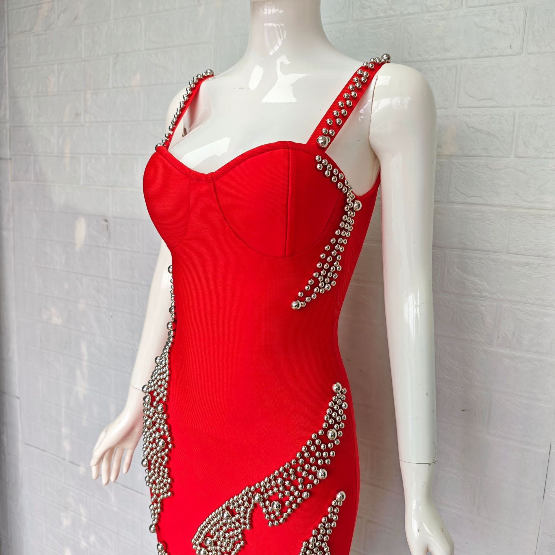 Sexy Sleeveless Beaded Chic Bandage Evening Gown 10
