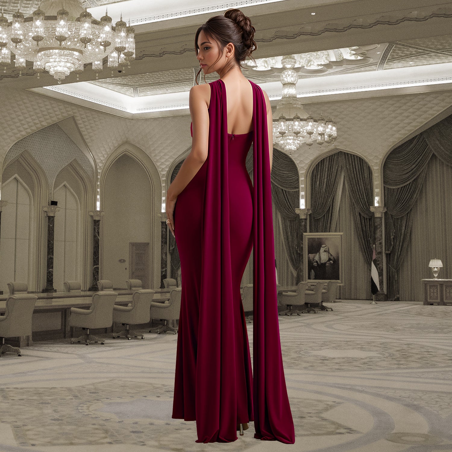 Casual Elegant Ribbon Solid Color Long Dress for Women 10