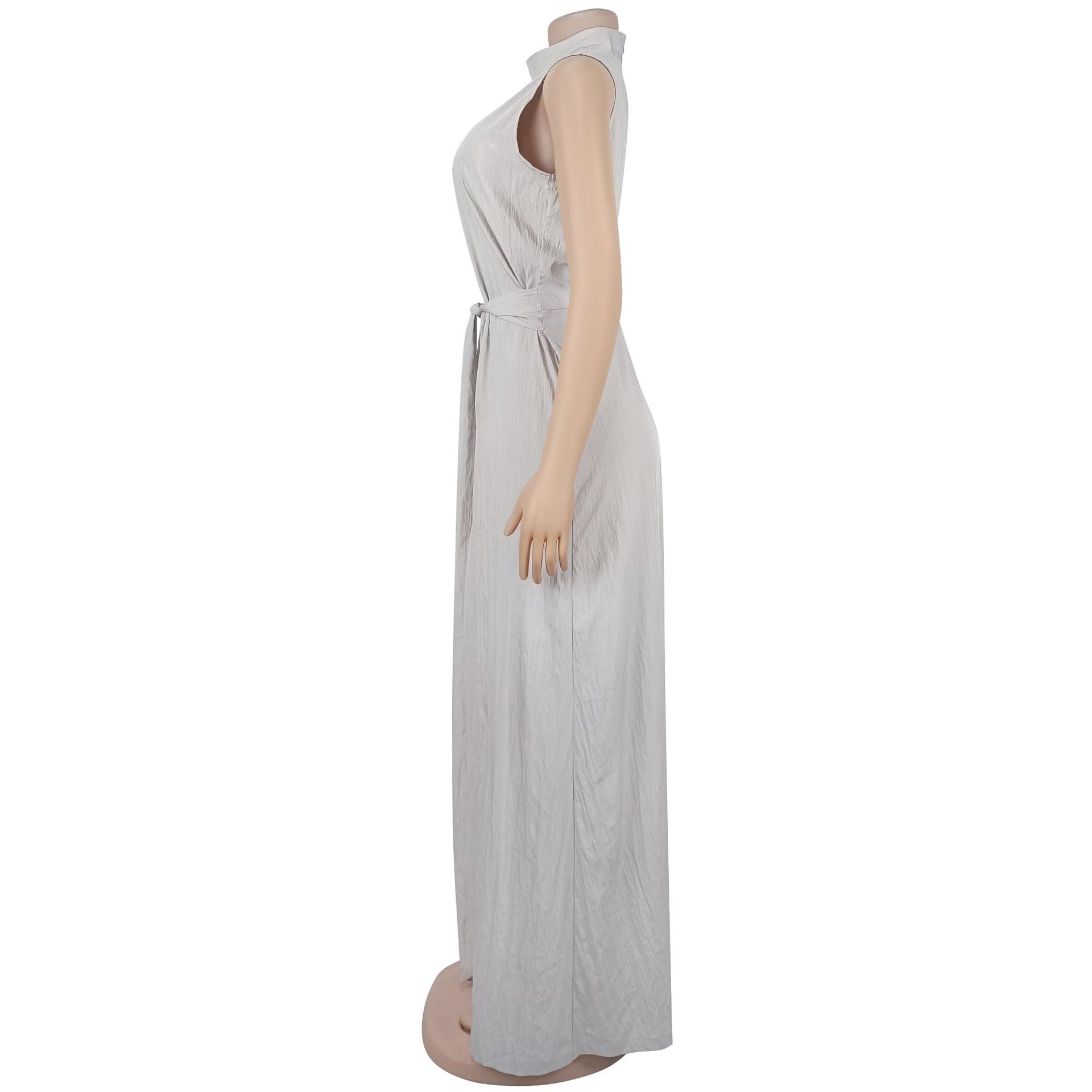 Women sexy solid lace-up sleeveless top and Pant Two Piece Set 11