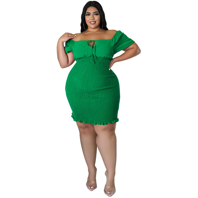Plus Size Women's Summer Off Shoulder Bodycon Dress 5