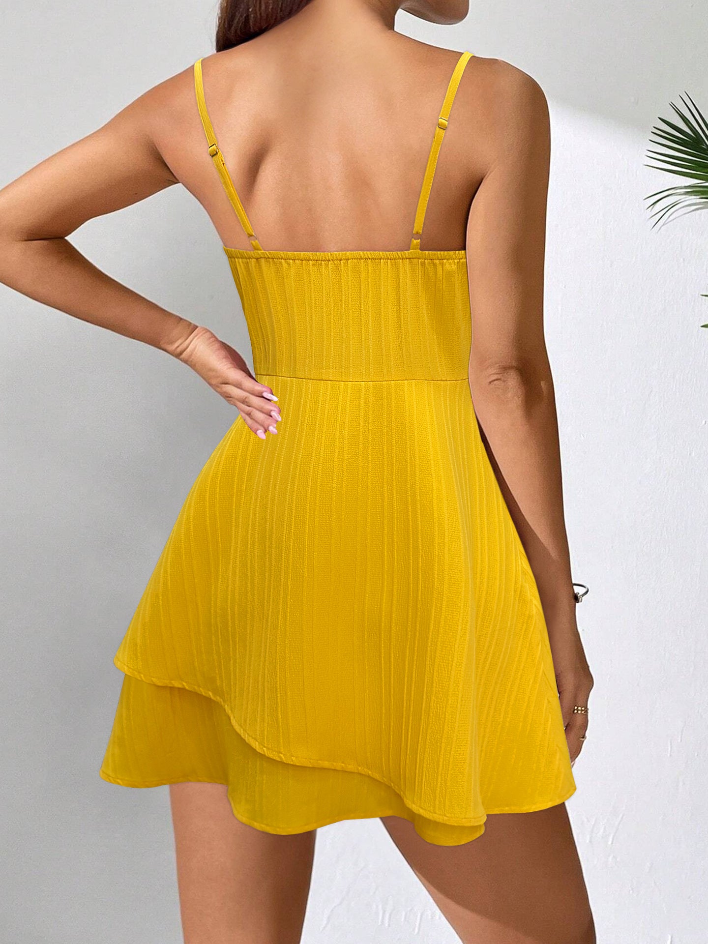 Women Bow Beach Solid Holidays Mini Dress 3