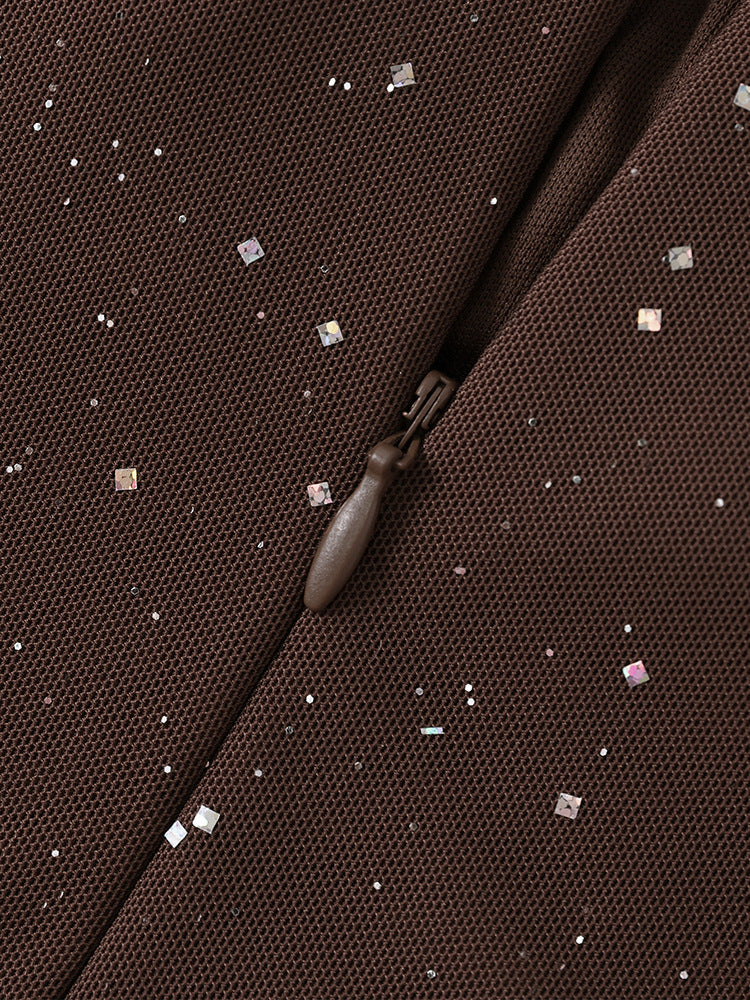 Mesh Bell Sleeve DSequin See-Through Mini Dress 19