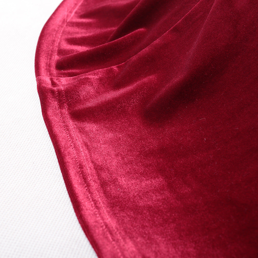 diamond chain velvet evening dress Formal Party long slim and elegant mermaid Prom Dress 11