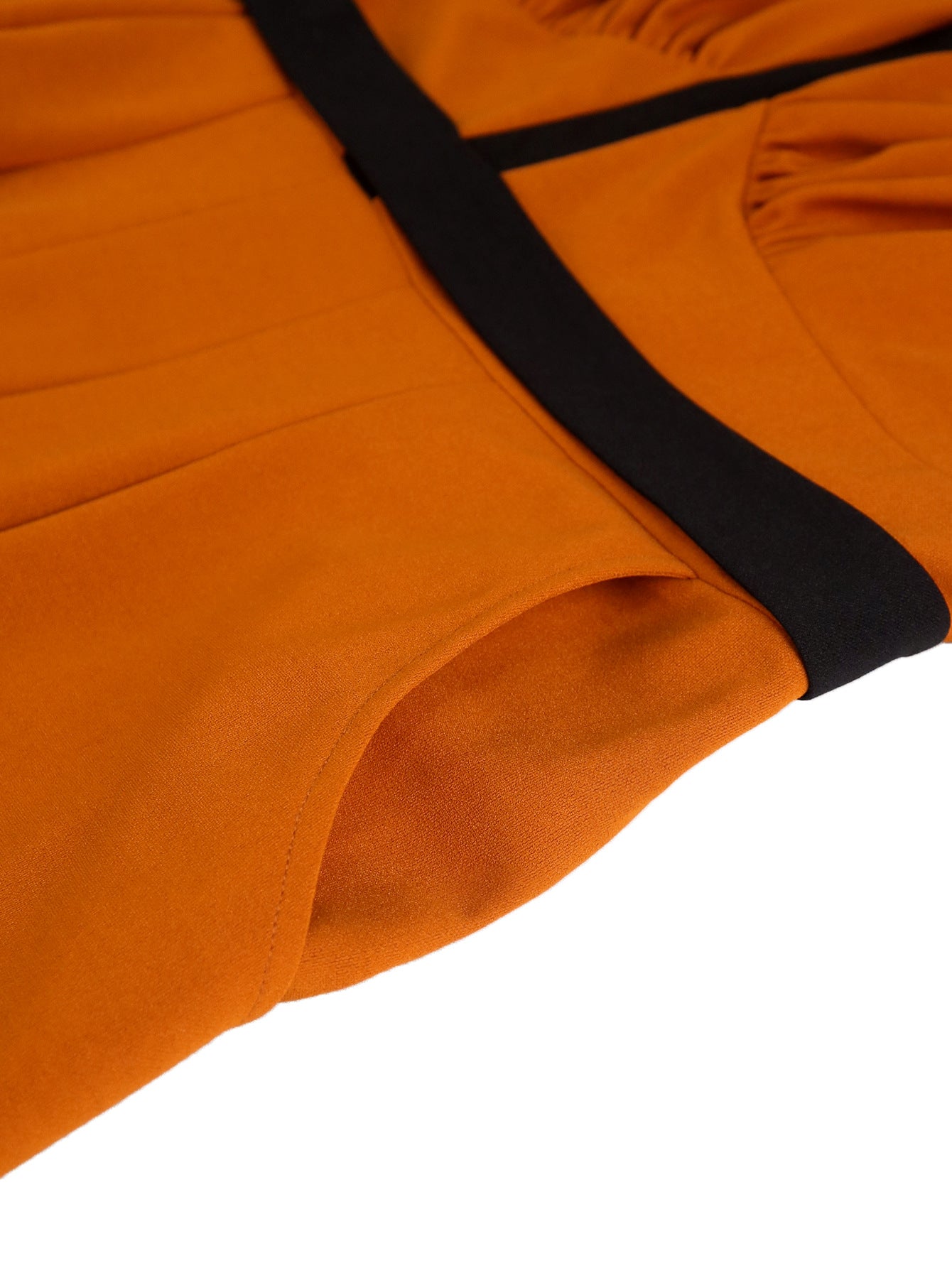 Plus Size V-Neck Pleated Color-Matching Slim Waist Elegant Wide-Leg Jumpsuit 12