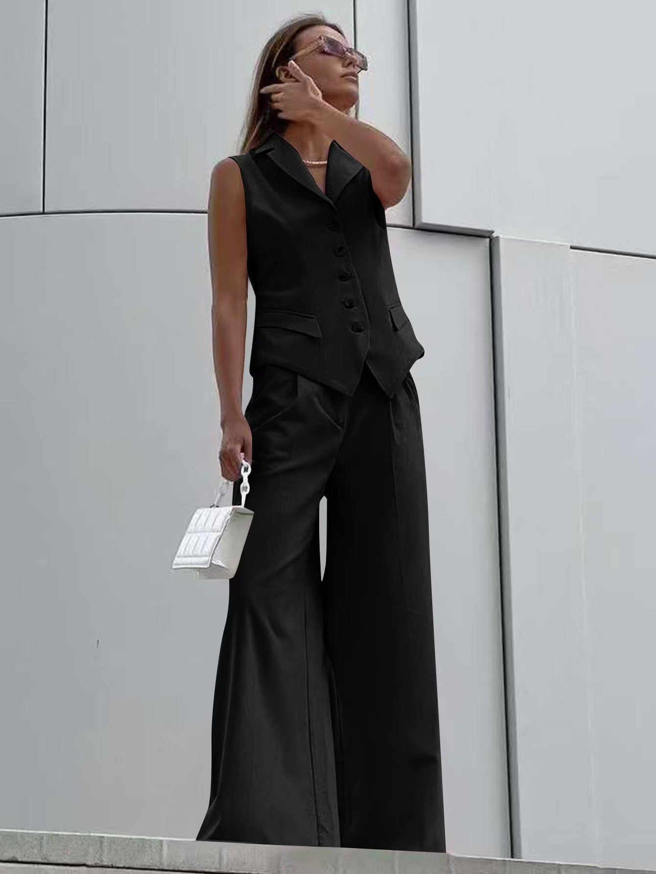 Women Casual Vest and Trousers Two-piece Set