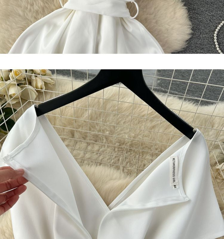 Summer Bow Tie Slim Waist Chic Formal Party Dress 15