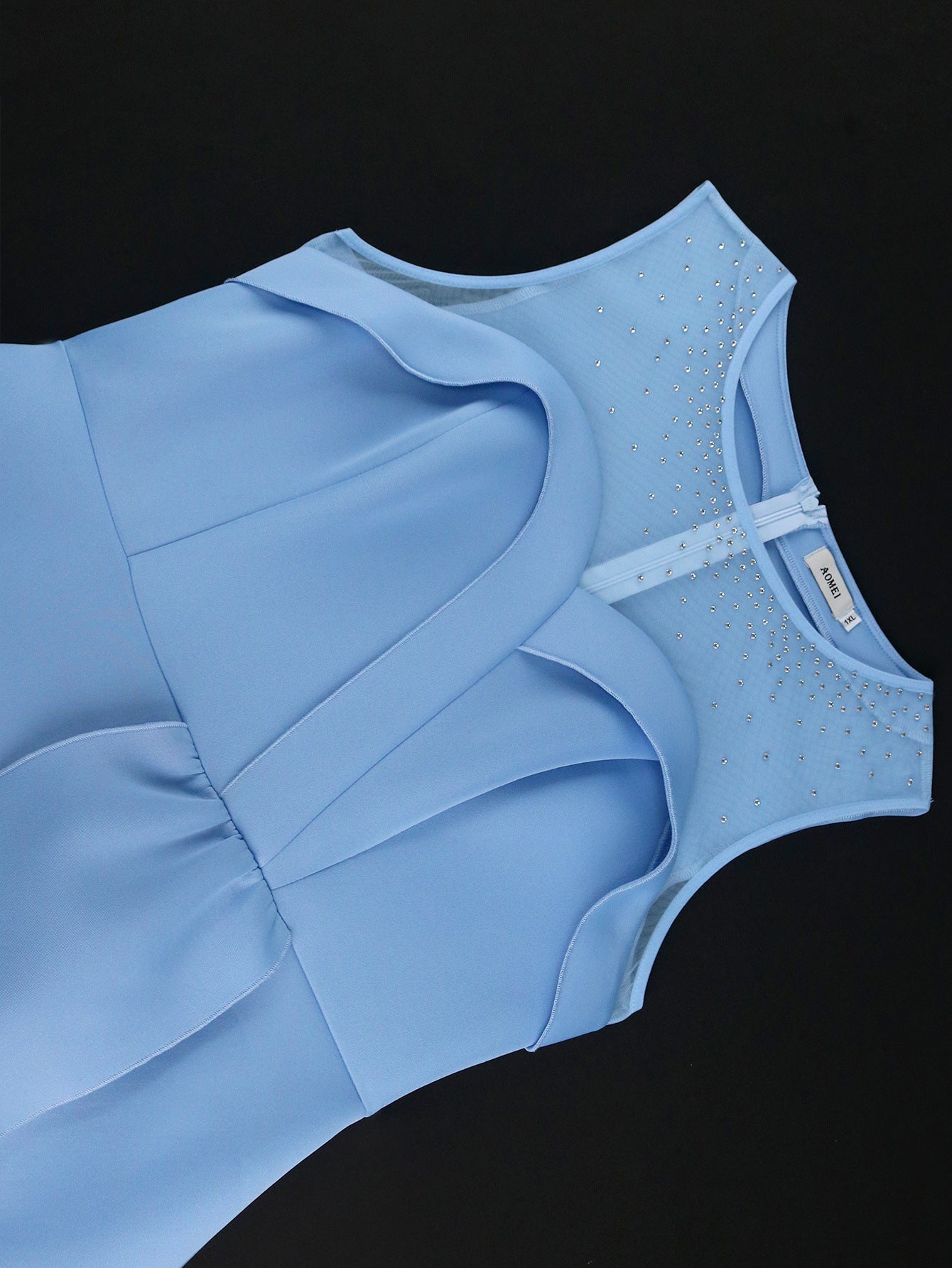 Diamond Mesh Patchwork Elegant A-Line Evening Dress 7